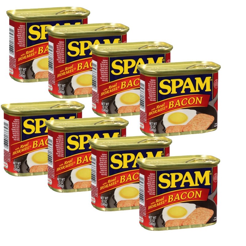 Spam Luncheon Meat Can, with Real Hormel Bacon, 12 Ounce