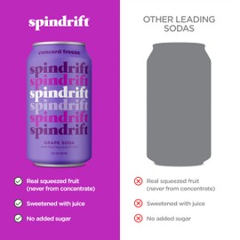 Spindrift "Concord Freeze" Grape Soda Made With Real Squeezed Fruit 12 Pack Case