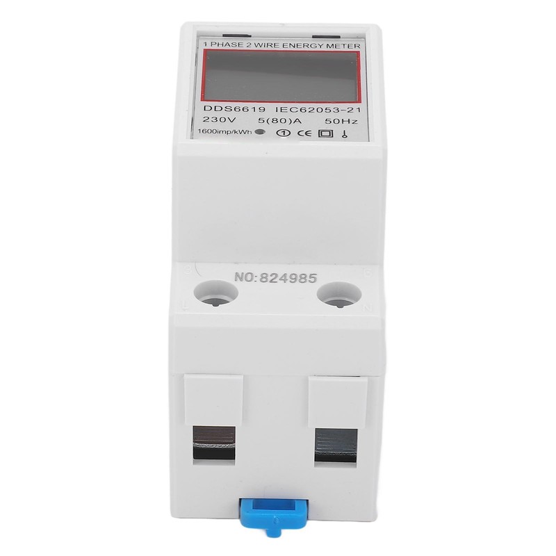 LCD Digital Electricity Meter Single Phase 2 Pin DIN Rail