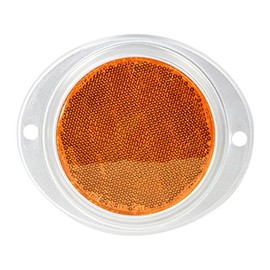 Grand General 80815 Amber 3” Round Reflector with Aluminum Base for Trucks, Towing, Trailers, RVs and Buses, 1 Pack