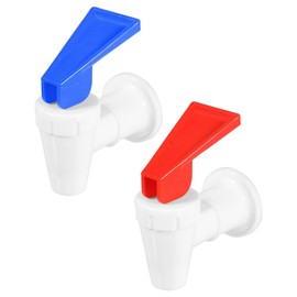 SPARES2GO Universal Water Dispenser Tap Spigot Cooler Bottle Lever Faucet Spout Kit (Blue + Red, 15mm Internal Thread)