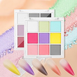 Pingsho52 2-Type Pressed 9 Color Nail Powder Gradient Nail Art
