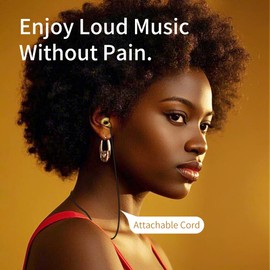 Arkeo Novus Ear Plugs for Sleeping with Cord, Concerts, Musicians, Snoring, Work & Travel Reusable Silicone Earplugs for Noise Reduction and Sound Blocking (Gold, Large, Medium, Small, Extra Small)