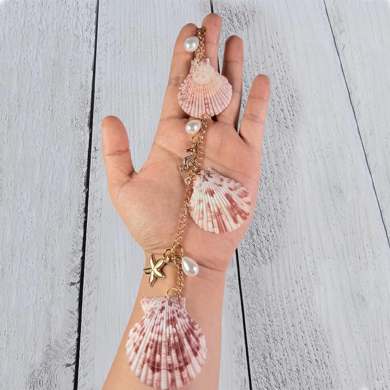 Sea Shells Car Decor,Cute Coastal Hanging Car Charm for Rear