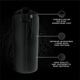 Blue Tees Golf GPS Case Compatible with Player+ GPS Speaker - Soft Carrying Protective Case with Drawstring Closure & Metal Cord Lock, Equipped with Carabiner Clip (Case Only) (Black)