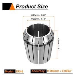 sourcing map Spring Collet Chuck ER40 30mm 65Mn Spring Steel Precision Router Collets for CNC Engraving Milling Lathe Tool