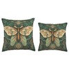 Moth Art Nouveau Throw Pillow