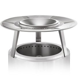 YEFU Fire Pit Heat Deflector for Solo Stove Bonfire 19.5", Portable 304 Stainless Steel Heat Diffuser Accessory for Firepit Captures and Redirects Warmth, Detachable Burner Cover Accessories