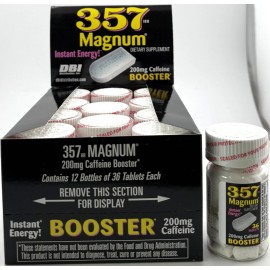 DBI 12 357 Magnum Instant Energy Booster 200mg CAFFEINE 36 Tablet/bottle 12 Bottles