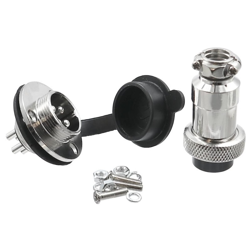 WITTKOWARE M19 Metal Connector Pair, Coupling/Mounting Plug, Screwable, Solder Connection,