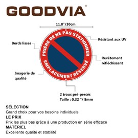 Goodvia 2 x Prayer Sign Non Statizing Parking No Statizing Aluminum Reflective Round 300mm Diameter Durable Waterproof and UV Resistant