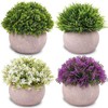 4 Macetas de Plantas Artificiales Decorativas Hogar,Pequeños Arbustos Artificiales de