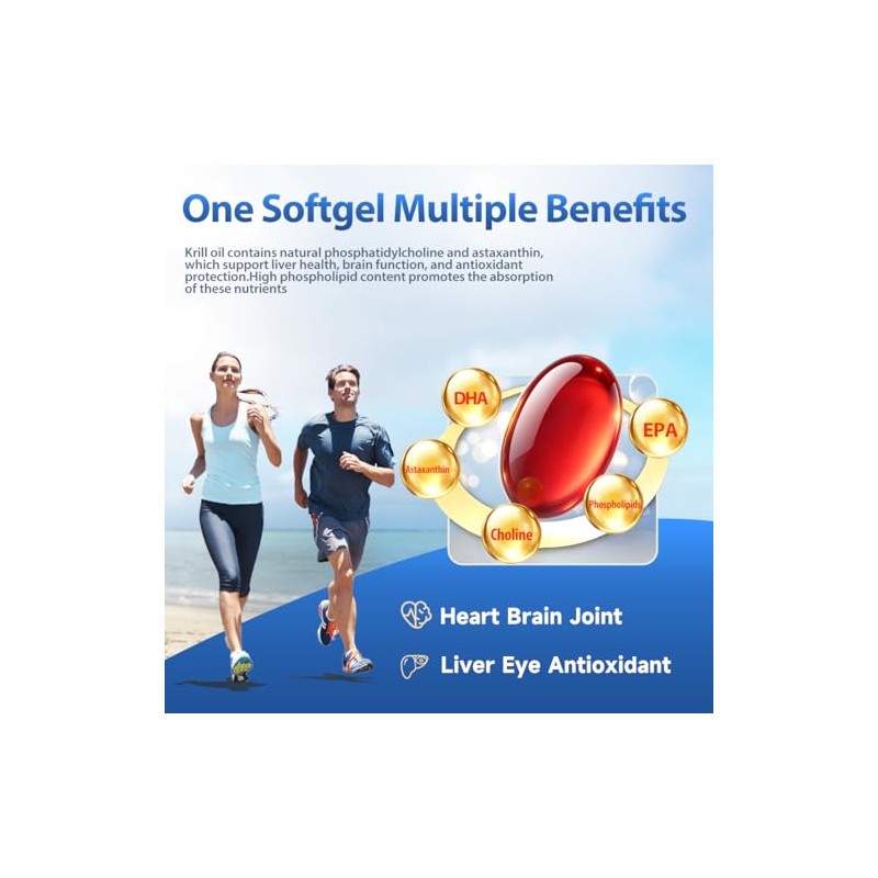 NYO3 Suplemento de aceite de krill Omega 3 1000 mg