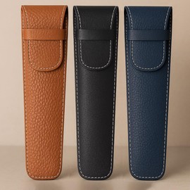 Space Home - Fan Holder with Clip - Leather Fan Bag - Hand Fan, Fecher Summer Wedding, Decoration for Birthday, Party, Wedding, Photography - Fan Case with Clip - Foldable Fan, Camel, Summer