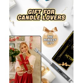 Electric Candle Lighter, Stocking Stuffers for Women Men Adults, Birthday Gift for Women Wife Mom Sister Nana Men, Long Electronic Rechargeable USB Lighter for Candle Grill Home Kitchen BBQ Camping