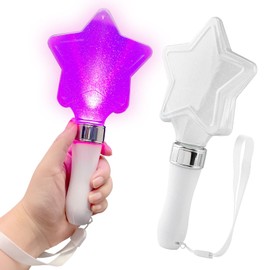 2Pack 15-Color LED Cheering Sticks, Star Shape Glow Wands for Concert Party