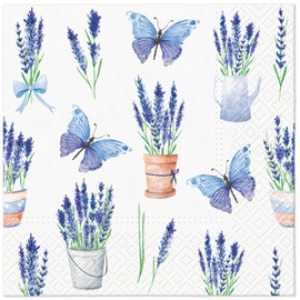 Keep Unique 20-ct 13x13 Flowers Paper Luncheon Decoupage Napkins, 3-Ply Servilletas Printed Lavender Napkin for Christmas Art, Dinner and Party, Disposable Napkins Decor (Lavender)