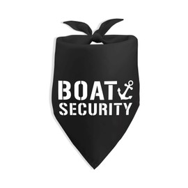 Boat Security Dog Bandana Funny Dog Bandana Dog Boating Accessories Black Puppy Bandana Triangle Bibs Pet Scarf Photo Prop Accessories for Pet Dog Lovers Owner Gift