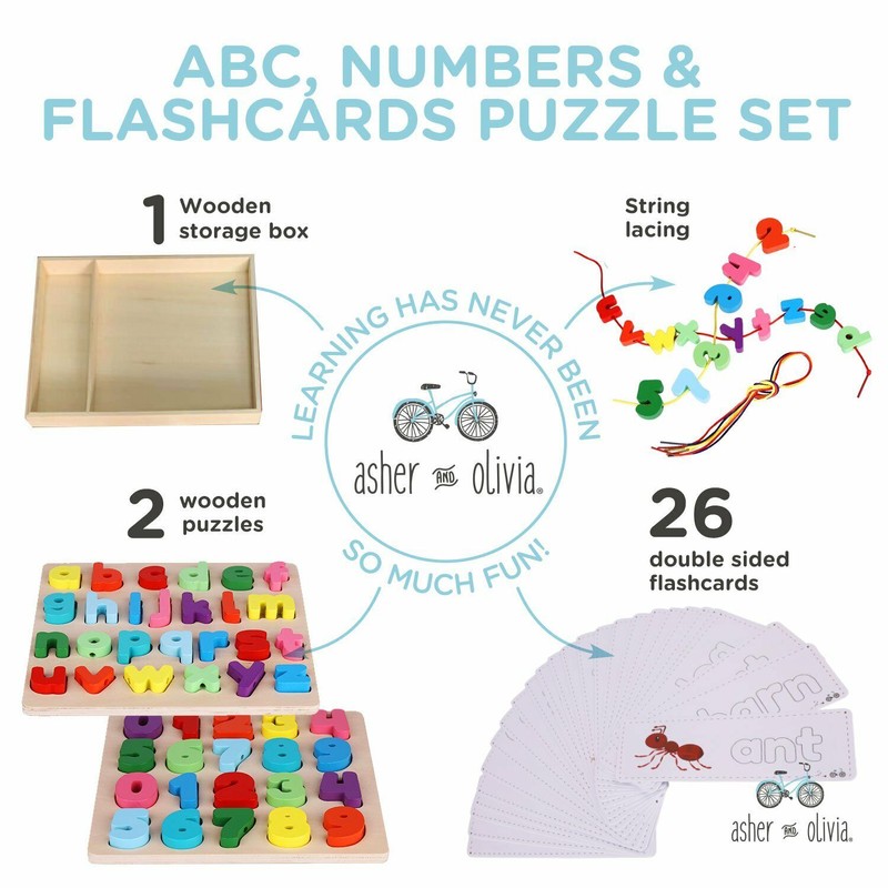 Asher and Olivia Alphabet Number Puzzles & Flash Cards –