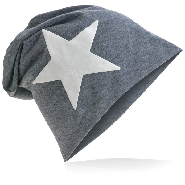 Miobo Jersey Slouch Beanie with Star Style, Men Women, One