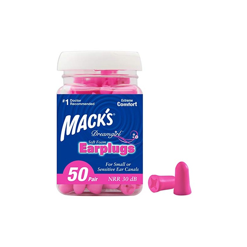 Mack's Ear Care Dreamgirl Soft Foam Earplugs, 50 Count