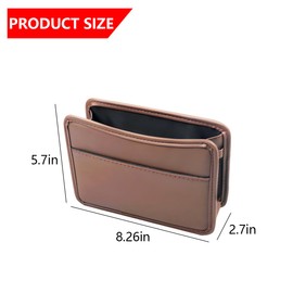 Bittwee Car Trash Can, Leather Foldable Hanging Mini Automotive Dustbin Garbage Organizer Holder, Vehicle Storage Bag Container with One Roll Trash Bag, Universal for SUV Truck RV Van（Brown）