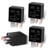 AWGUKA 4 PCS Car 5 Pin Relay, 12V 30A Normally
