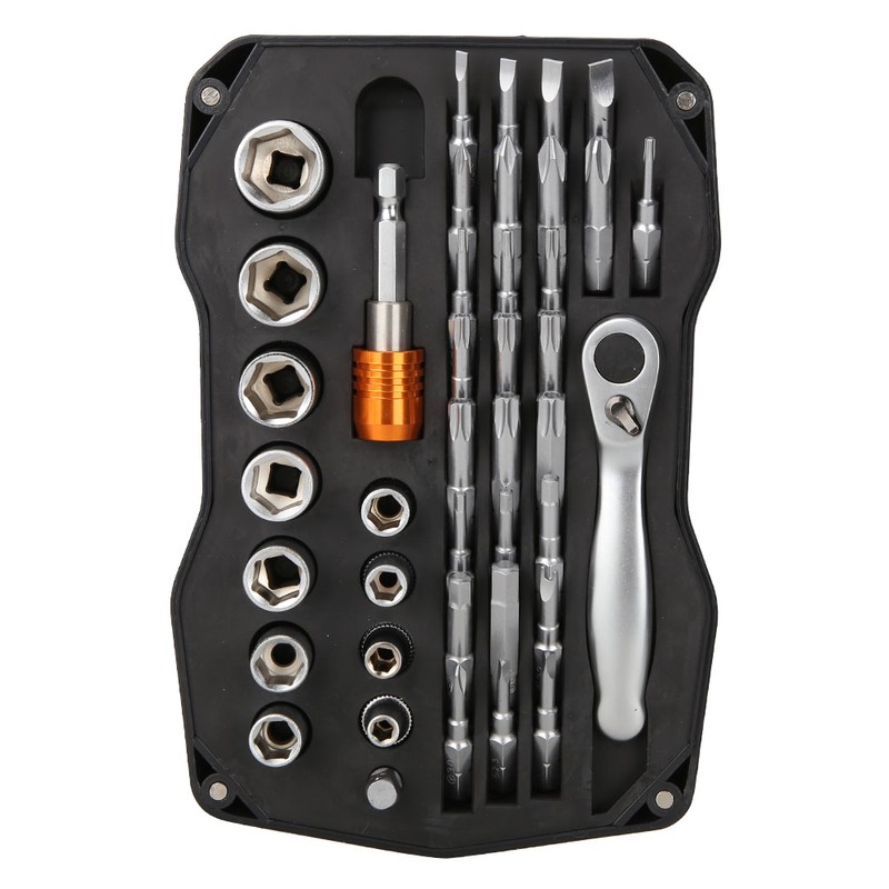 Mini Ratchet Wrench Kit Slot Star Cross Hex Screwdriver Bit
