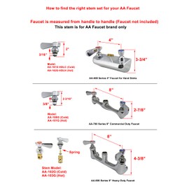 AA Faucet Cold Replacement Stem Check for 4" Hand Sink Faucets, No Handle (AA-161G)