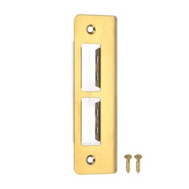 uxcell Door Strike Plate, 132mm x 41mm 201 Stainless Steel Latch Deadbolt Strike Plate for Door Frame Door Jamb, Gold