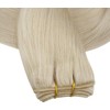 Full Shine Weft Hair Extensions Human Hair Platinum Blonde 24