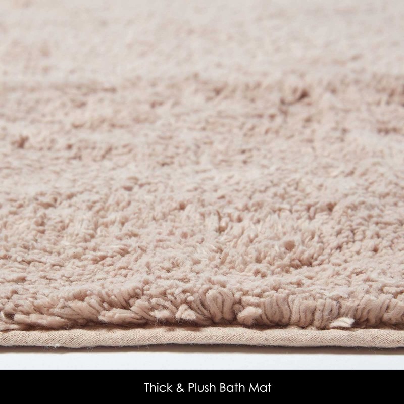 HOMESCAPES Spa Supreme Bath Mat, Stone, Very Heavy 1800 GSM,