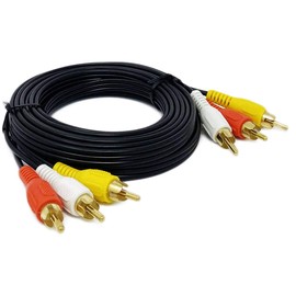 iMBAPrice 12 Feet 3RCA to 3RCA Audio and Video Cable in Gold Plated, Male to Male Composite AV Cable for TV Set Top Box, Speaker, Amplifier, DVD Player and More