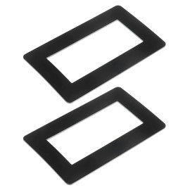 sourcing map Switch Surround Plate Wall Panel Decoration Dual Gang Aluminum Plastic Black 216mm x 130mm for Home Office Pack of 2