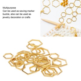 Hexagonal Knitting Stitch Markers Plating Process Fade Resistant Zinc Alloy for DIY Craft Gold 30pcs