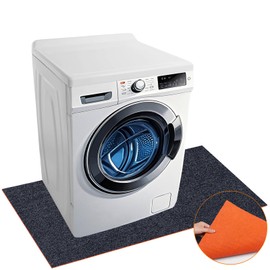 Washing Machine Mat and Refrigerator Mats 63x36 Inch, Waterproof Non-Slip Floor Mat for Washer Dryer Fridge, Shock Absorbing Noise Reducing Floor Protection（Dark Gray）