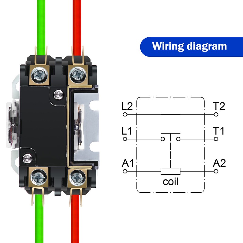 Dreyoo Carrier HVAC Motor Contactor, 24V 30 A Coil 1