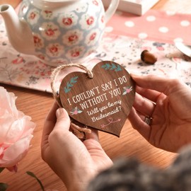 Will you be my Bridesmaid wooden sign plaque | proposal gift | wood present to gift to girl friend or family | keepsake heart hand finished hanging gifts