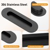 Malimali 6 Inch Oval Black Pocket Door Pull, Stainless Steel