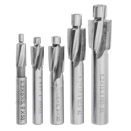 ZDSFSD 5Pcs HSS Counterbore End Mill M3-M8 Pilot Slotting Tool Milling Cutter Countersink End Mills