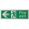 V Safety Fire Exit-Fire Exit Arrow Left Sign - 300