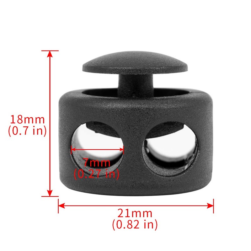 DYZD Double Hole Cord Lock Stoppers Plastic Spring Stop for