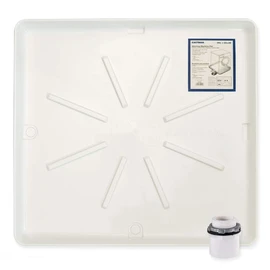 Eastman Washing Machine Drain Pan, 30 Inch x 32 Inch OD, Plastic Tray, White, 52525