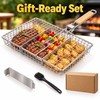 Stainless Steel Grill Basket with Removable Divider – Reusable BBQ