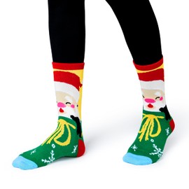 Giggling Getup 6 Packs Winter Christmas Socks for Women Men, Warm Soft Novelty Crew Socks for Women Christmas Holiday, Birthday Gift, Christmas Party Gifts for Women for Xmas