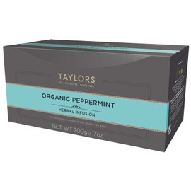 Taylors of Harrogate Organic Peppermint, Herbal Tea, Individually Wrapped Bags, 100 Count (Pack of 1), Clean, Pure and Refreshing, Caffeine-Free, Enjoy Hot or Iced, 100 Teabags