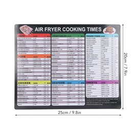 Magnetic Cheat Sheet, 20 x 25 cm, Fryers Cooking Times, Magnetic Cheat Sheet, Fryer Accessories, Cookbook, Recipe Card, Meat Temperature Guide