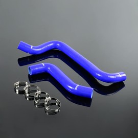 PIT66 Silicone Coolant Radiator Hose Kit,Compatible with 2001-2005 Dodge Neon SRT-4 SRT4 2.4L Blue with Clamps