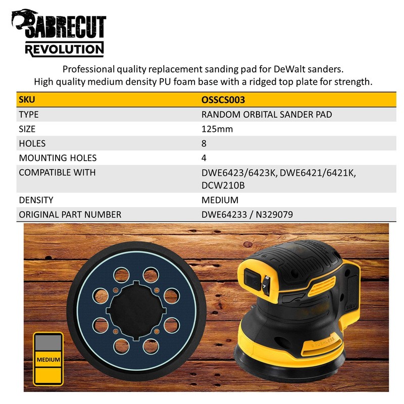 1 x SabreCut OSSCS003 125mm Medium 8 Hole Random Orbital