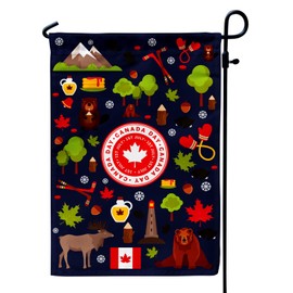 Canada Day Garden Flag 12x18 Inch Double Sided Printing for Outdoor Decorations